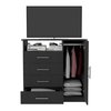 Tuhome Peru 4 Drawer Dresser, Single Door Cabinet, One Open Shelf, Superior Top, Black CLW3922